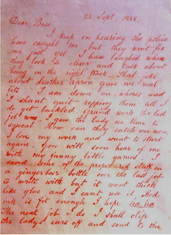 Carta de Jack el Destripador, "Dear Boss"