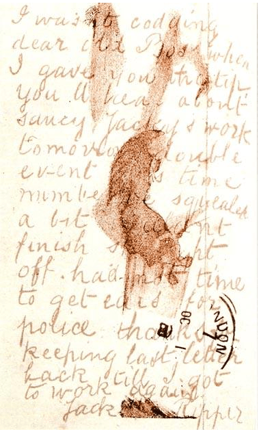 Postal de Jack el Destripador "Saucy Jacky"